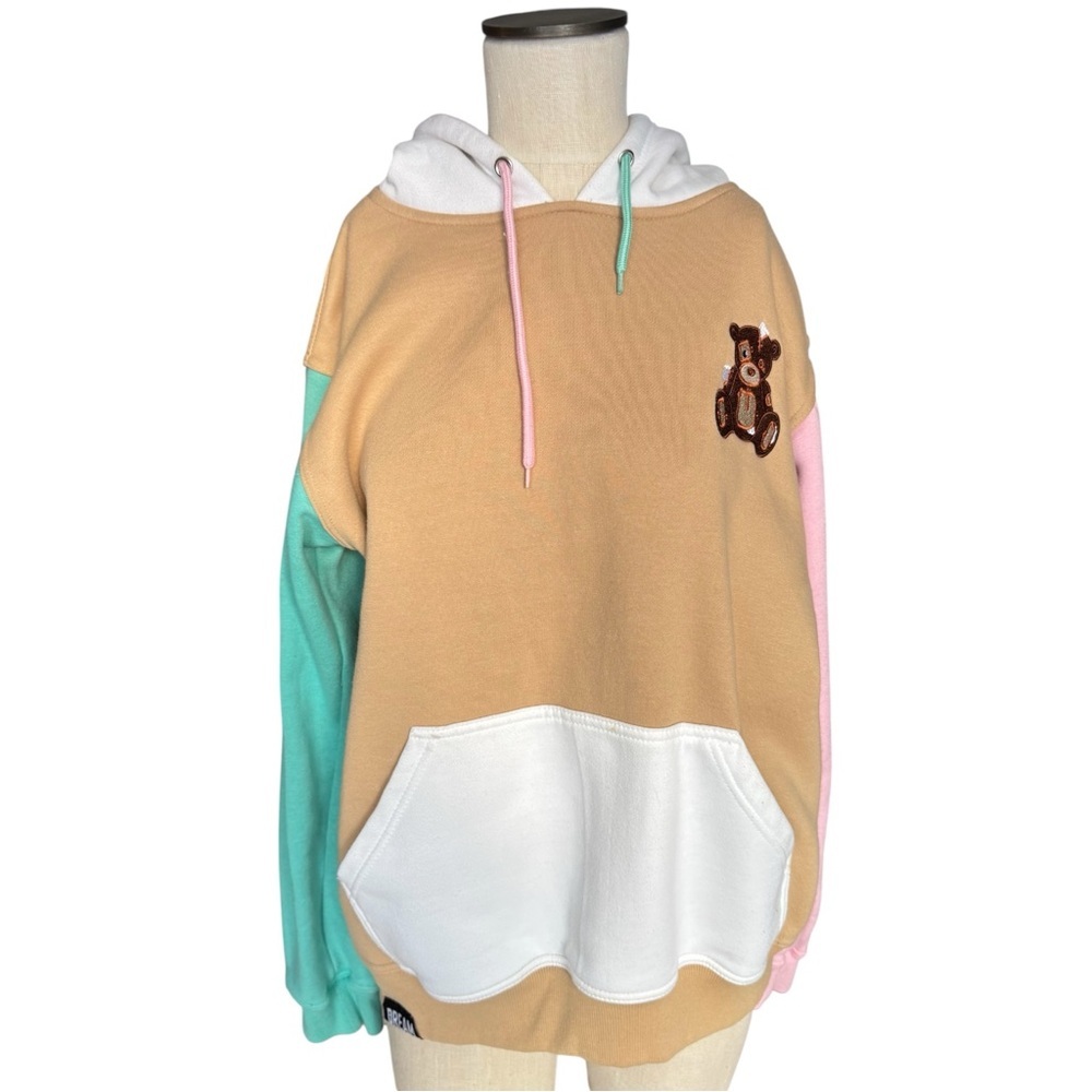 Dream Clothing Women’s Handle With Care Colorblock Teddy Oversized Hoodie Sz M